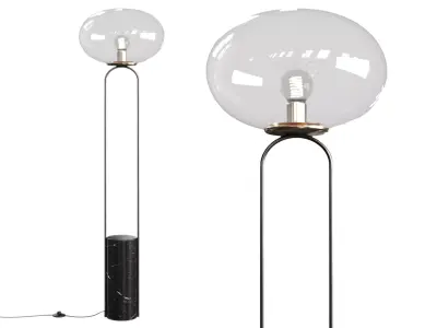 POLO BLACK MARBLE FLOOR LAMP by CB2 3D model