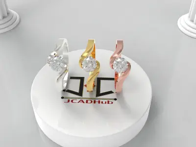 0227 - Solitaire Ring - JCADHub 3D print model