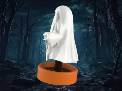 Springy Ghost 3D Printable Halloween Decoration 3D print model
