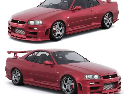 Nissan Gtr R34 Low-poly 3D model