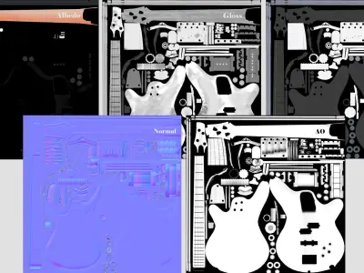 Ibanez Bass Guitar  Low-poly 3D model