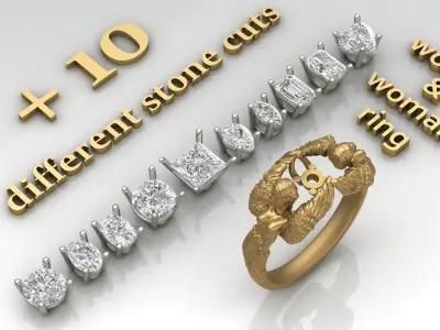 Carrera Y Carrera STL Carrera Woman And Woman Lovers Ring   3D print model