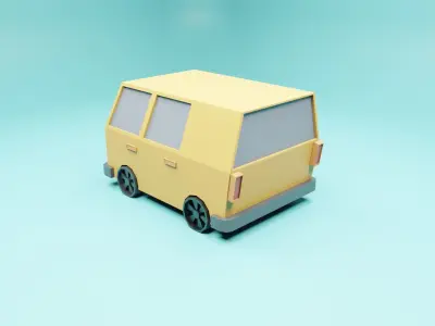 Low poly van toy car Low-poly 3D model
