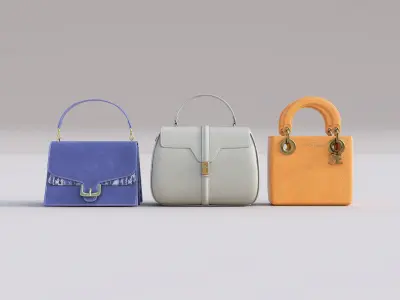 Lancel Bags Pack For Women Low-poly 3D model