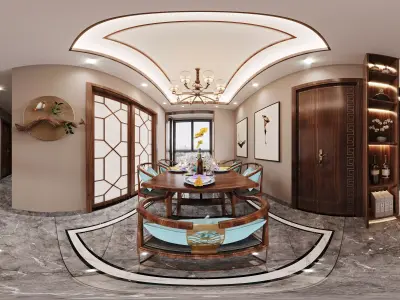 restaurant style New Chinese 3D model