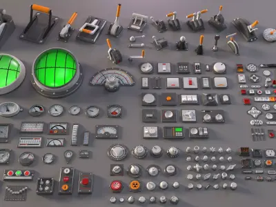 Industrial Kitbash - 14 - 199 pieces 3D model