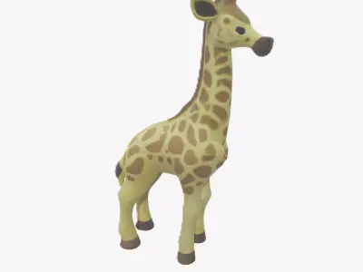 Giraffe cartoon Low-poly 3D model