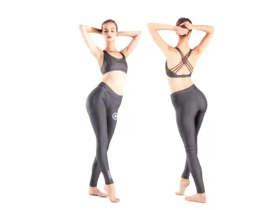 Scan dancing female 18 Low-poly 3D model