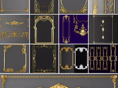 Collection stucco molding frame 3 3D model