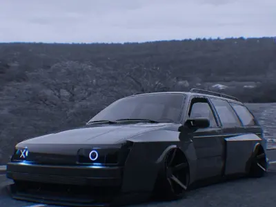 Tuning old car passat b3 1990 3D model