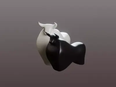 Minimal Bull Figurine Low-poly 3D model