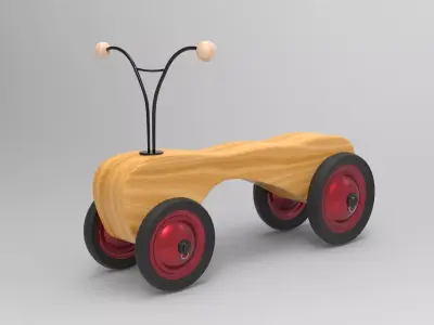 Kleiner Onkel Push-Powered Vehicle Low-poly 3D model