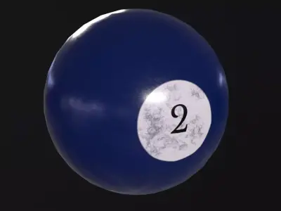 Pool Ball 2 Low-poly 3D model