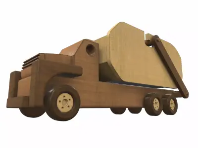 Wooden car toy truck 7 Free 3D model