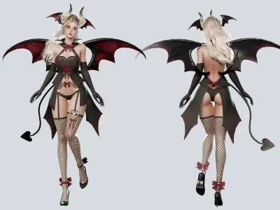 Succubus Lauren - Game Ready Low-poly 3D model