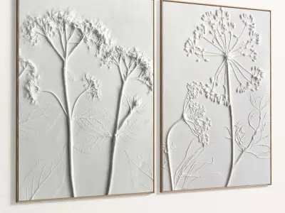 Plaster Two Photo Frame 273 Low-poly 3D model