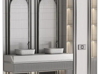 Bathroom furniture N052 in Neoclassic and Modern style 3D model