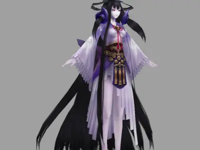 Angel final fantasy xiv character art Low-poly 3D model