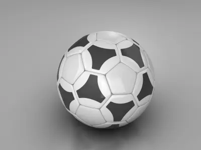 Soccerball black white tri Low-poly 3D model