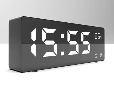 CLOCK BLACK WHITE Low-poly 3D model