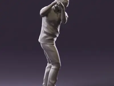 golfplayer in red polo 1098 3D Print Ready 3D print model