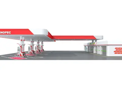gas station 3D model 6