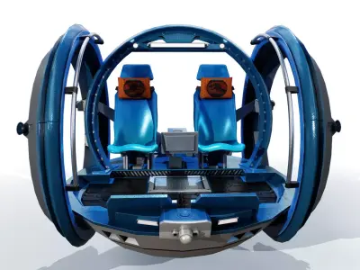 Gyrosphere inside of car with two seats Low-poly 3D model