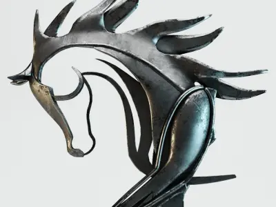 Metal Horse Statue 3D model