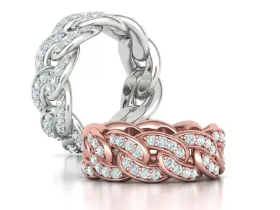 DIAMOND Cuban Link Heavy Chain Ring 9mm Wide 9US Size 3dmodel 3D print model