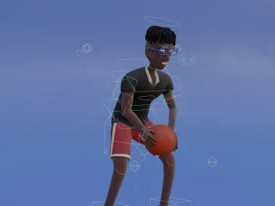 Basketball players Pack - fully rigged Low-poly 3D model