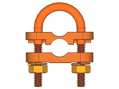 BARE COPPER CLAMP Low-poly 3D model