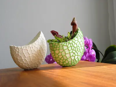 Organic 2-color flower pot - Voronoi Vase 3D print model