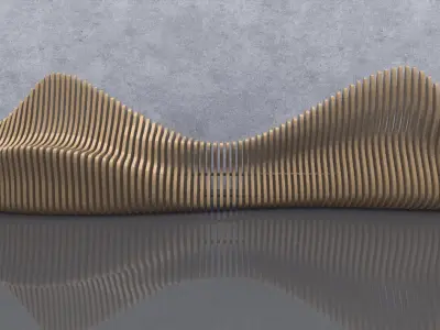 Parametric Wavy Wooden Furniture - Bench - CNC files for cutting 3D model