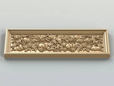 Carved decor horizontal 048 3D model