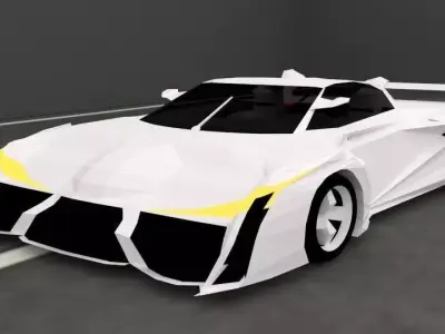 Hypercar FX16 New design Low-poly 3D model