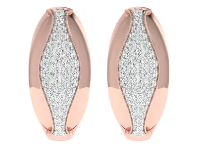 Solitaire Women Earring 3dm STL OBJ FBX Render Details 3D print model buy