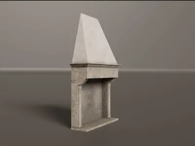 Medieval Fireplace Low-poly 3D model