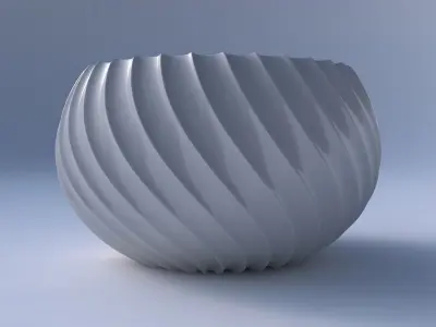 Bowl spheric twisted with bent extruded lines 3D print model