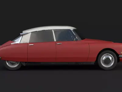 Rusted Citroen DS 19 Low-poly 3D model