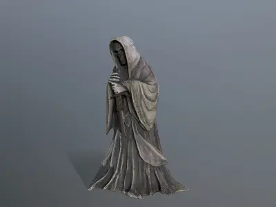 Dark statue Low-poly 3D model