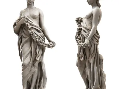 Woman Sculpture Low-poly 3D model