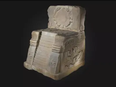 Aztec Stone Altar  Sacred Relic of an Ancient Empire 3D model