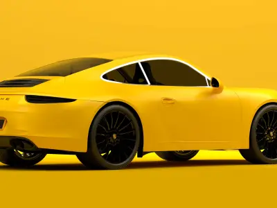 Porsche 911 Yellow 3D model