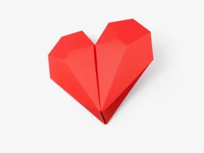 Geometric Heart Shape D Model Pack Low-poly 3D model