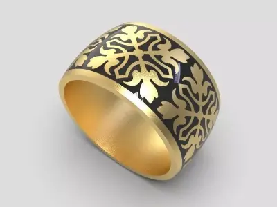 design Women ring with ornament 3dm stl 3D print model Free 3D print model