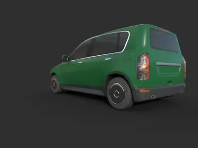 Generic Hatchback 01 Clean Green Low-poly 3D model