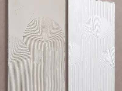 Abstract Arch Plaster Wall Art C01 Low-poly 3D model