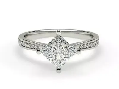 Princess cut Ring 19 3D print model