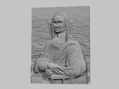 Mona Lisa relief sculpture for CNC routers and 3D printing  Free 3D print model