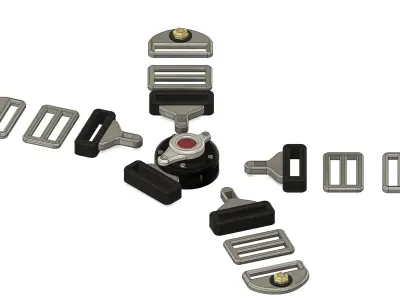 Racing Seat Belt with 5 Point Harness 3D print model